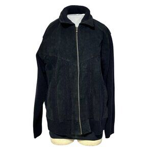 A. Adams & Spire Black Leather & Fabric Jacket M